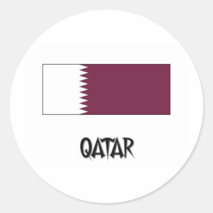 Adesivo Redondo Bandeira de Qatar