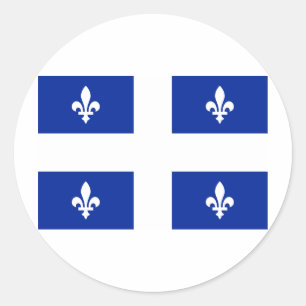 Adesivo Redondo Bandeira de Quebeque