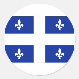 Adesivo Redondo Bandeira de Quebeque, Canadá