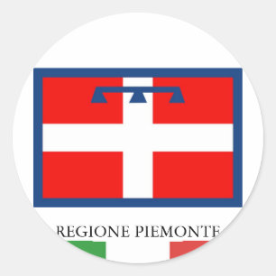 Adesivo Redondo Bandeira de Regione Piemonte