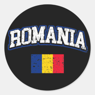 Adesivo Redondo Bandeira de Romania