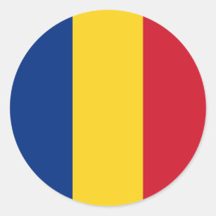 Adesivo Redondo Bandeira de Romania