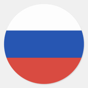 Adesivo Redondo Bandeira de Rússia