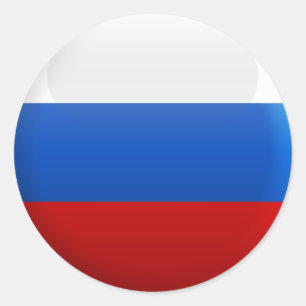 Adesivo Redondo Bandeira de Rússia