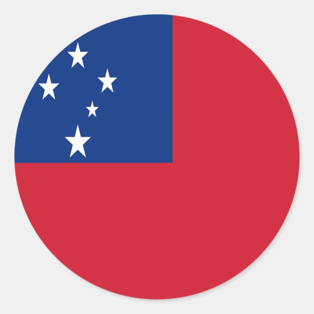 Adesivo Redondo Bandeira de Samoa (Frente)