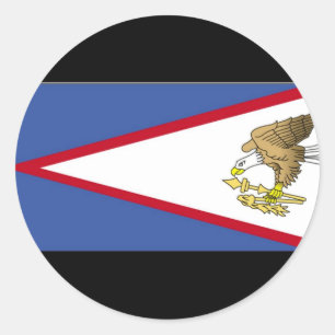 Adesivo Redondo Bandeira de Samoa Americanas