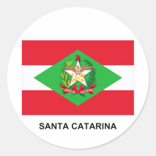 Adesivo Redondo Bandeira de Santa Catarina, Brasil