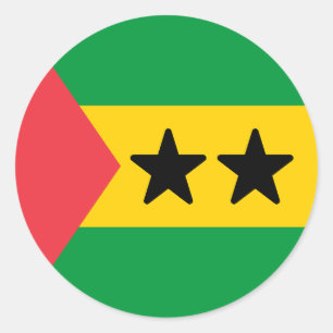 Adesivo Redondo Bandeira de São Tomé e Príncipe