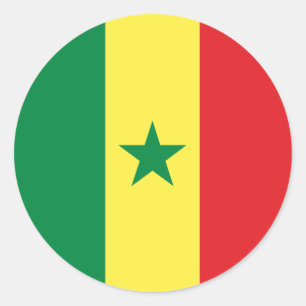 Adesivo Redondo Bandeira de Senegal