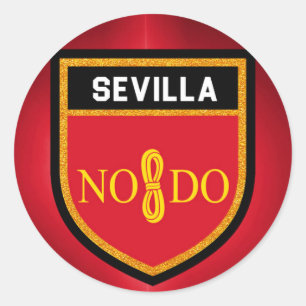 Adesivo Redondo Bandeira de Sevilha