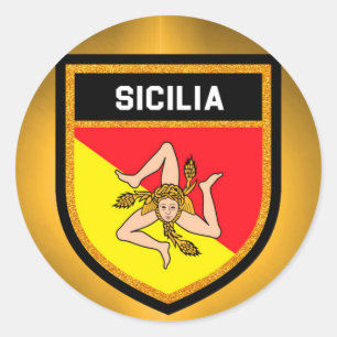 Adesivo Redondo Bandeira de Sicilia