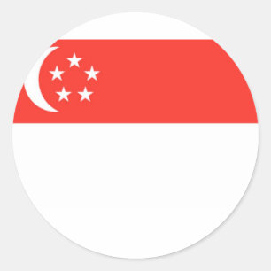 Adesivo Redondo Bandeira de Singapore