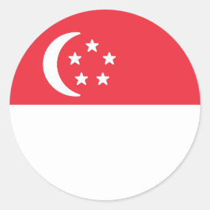 Adesivo Redondo Bandeira de Singapura