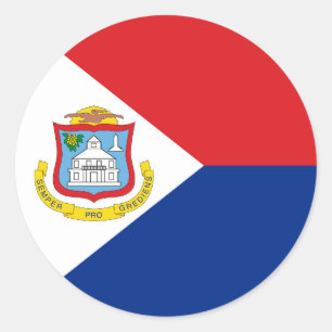 Adesivo Redondo Bandeira de Sint Maarten