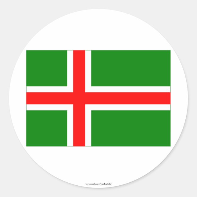 Adesivo Redondo Bandeira de Småland (não oficial) (Frente)
