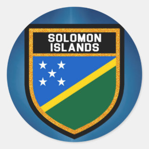 Adesivo Redondo Bandeira de Solomon Island