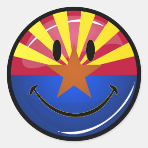 Adesivo Redondo Bandeira de sorriso da arizona