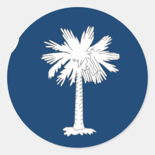 Adesivo Redondo Bandeira de South Carolina