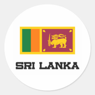 Adesivo Redondo Bandeira de Sri Lanka
