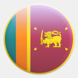 Adesivo Redondo Bandeira de Sri Lanka