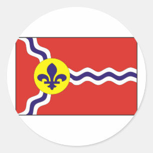 Adesivo Redondo Bandeira de St Louis