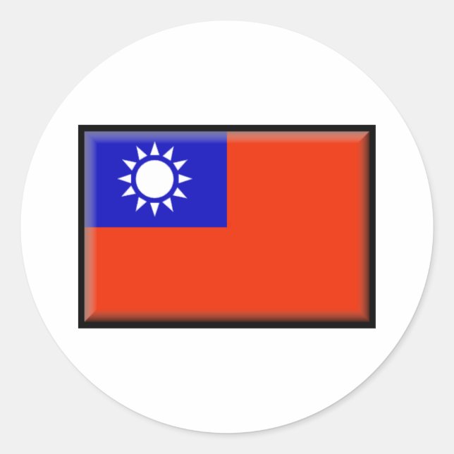 Adesivo Redondo Bandeira de Taiwan (Frente)