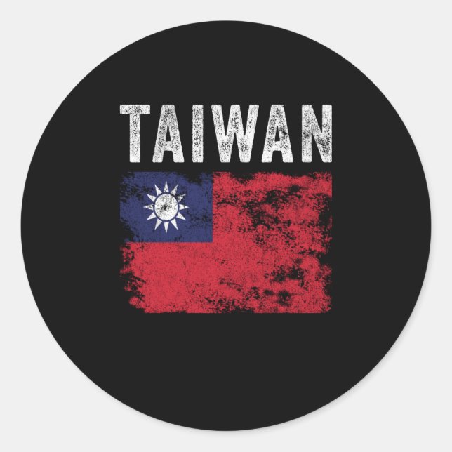 Adesivo Redondo Bandeira de Taiwan em dificuldades - Bandeira de T (Frente)