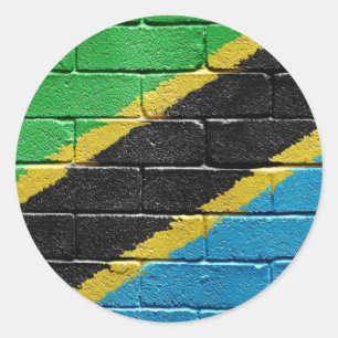 Adesivo Redondo Bandeira de Tanzânia