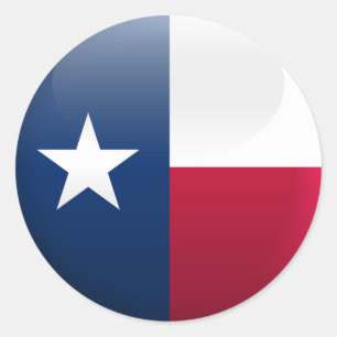 Adesivo Redondo Bandeira de Texas