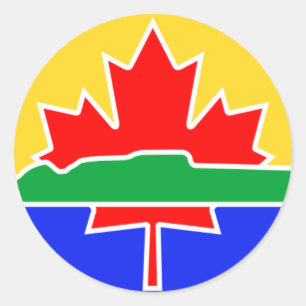 Adesivo Redondo Bandeira de Thunder Bay