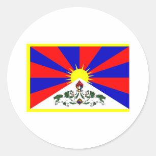 Adesivo Redondo Bandeira de Tibet