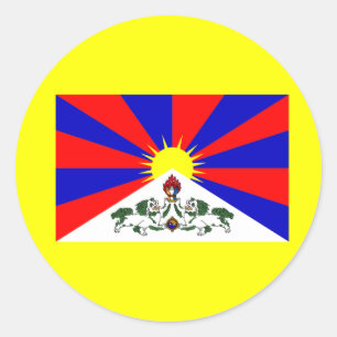 Adesivo Redondo Bandeira de Tibet