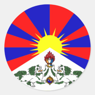 Adesivo Redondo Bandeira de Tibet