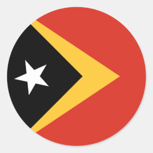 Adesivo Redondo Bandeira de Timor Leste
