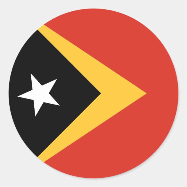 Adesivo Redondo Bandeira de Timor Leste (Frente)