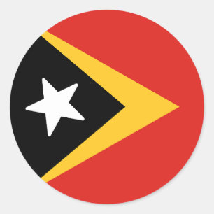 Adesivo Redondo Bandeira de Timor-Leste
