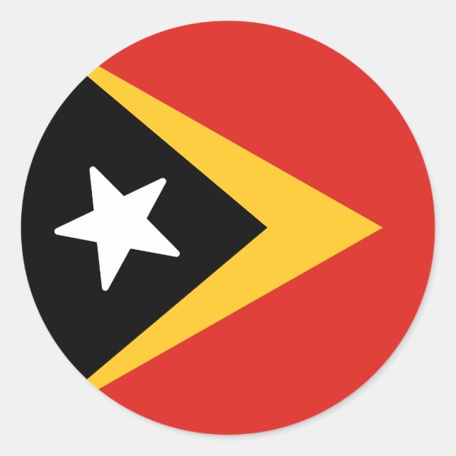 Adesivo Redondo Bandeira de Timor-Leste (Frente)