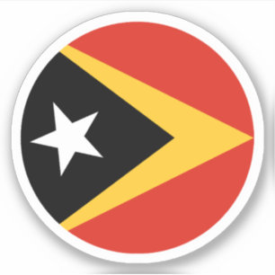 Adesivo Redondo Bandeira de Timor-Leste