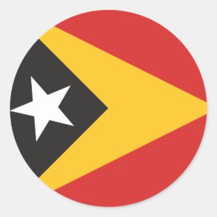Adesivo Redondo Bandeira de Timor Leste