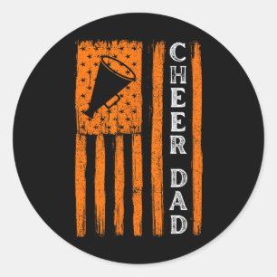 Adesivo Redondo Bandeira de Torcida Laranja Cheer Dad _1
