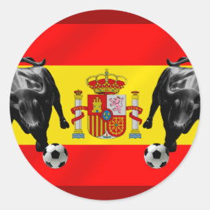 Adesivo Redondo Bandeira de Toro do futebol de Furia Roja do La de