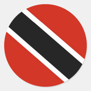 Adesivo Redondo Bandeira de Trinidad and Tobago