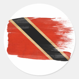 Adesivo Redondo Bandeira de Trinidad and Tobago