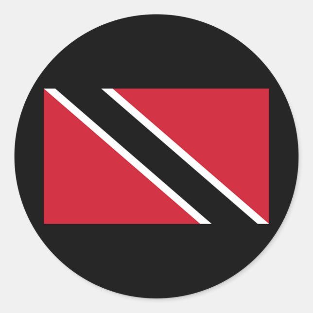 Adesivo Redondo Bandeira de Trinidad e Tobago (Frente)