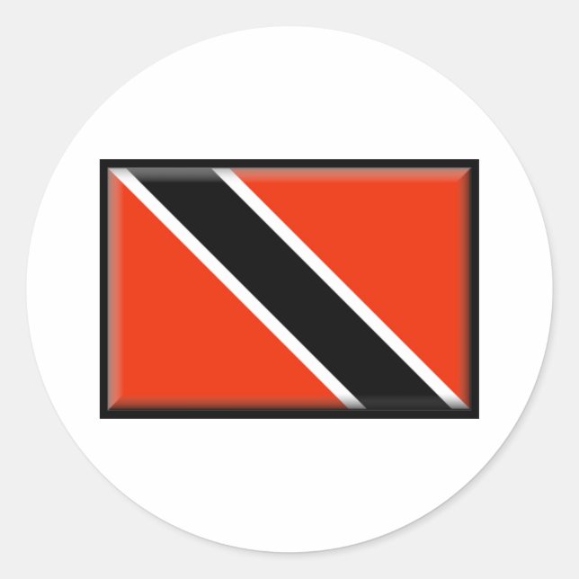 Adesivo Redondo Bandeira de Trinidad e Tobago (Frente)
