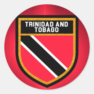 Adesivo Redondo Bandeira De Trinidad E Tobago