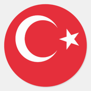 Adesivo Redondo Bandeira de Turquia