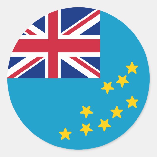 Adesivo Redondo Bandeira de Tuvalu (Frente)