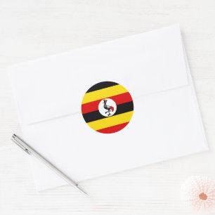 Adesivo Redondo bandeira de Uganda