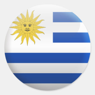 Adesivo Redondo Bandeira de Uruguai